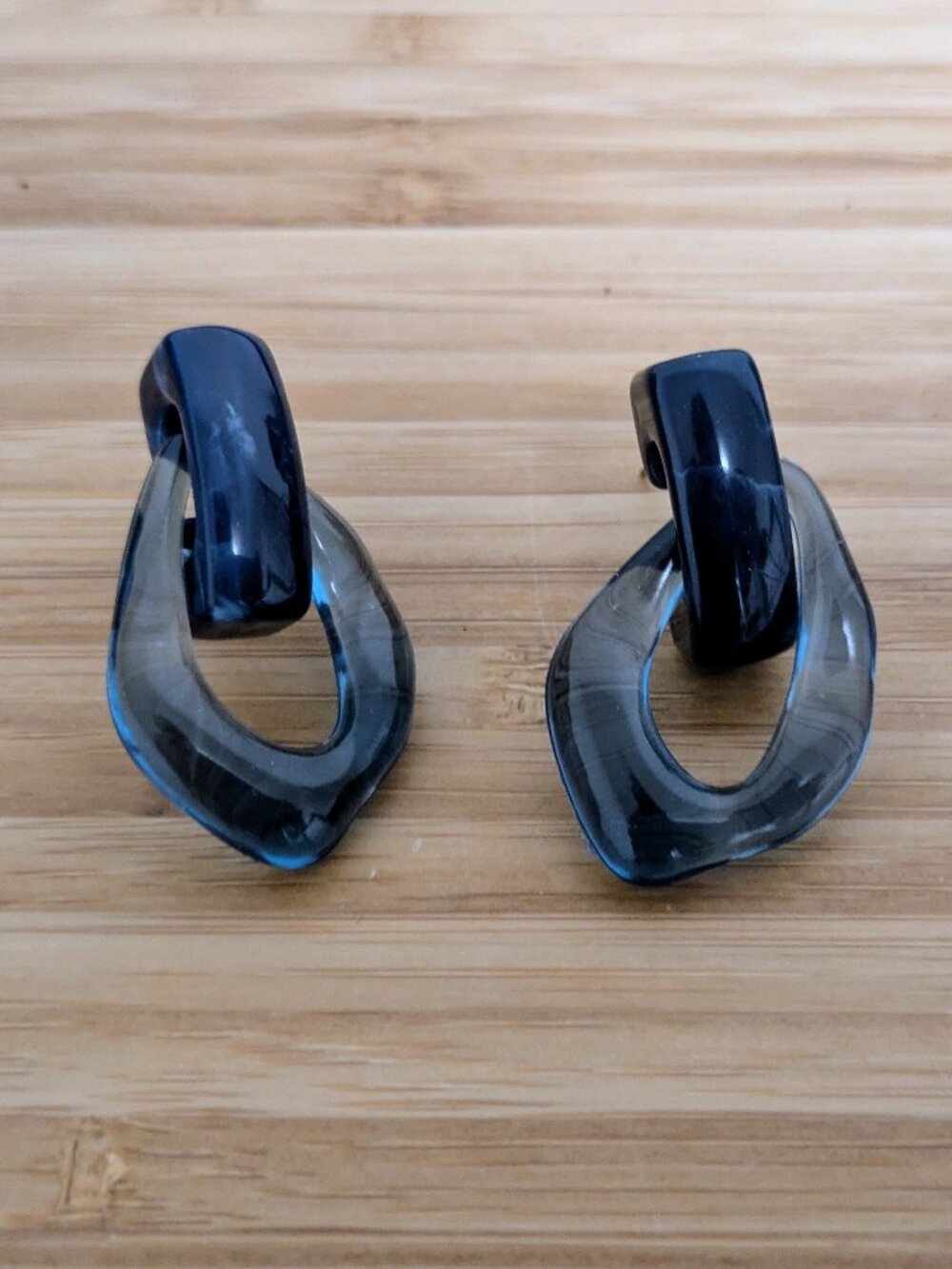 Blue Ombre Resin Earrings